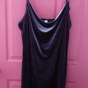 Purple Velour Cowl Neck Spaghetti Strap Bodycon Mini Dress